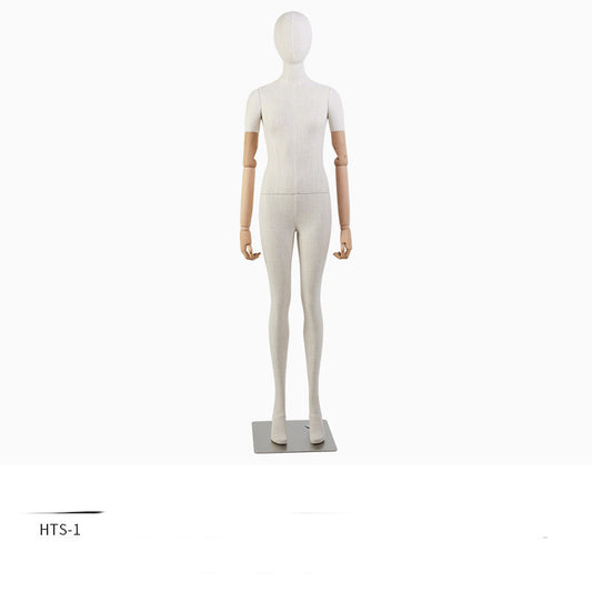 Maniquí de Escote Femenino en Fibra de Vidrio con Manos de Madera - Image 2