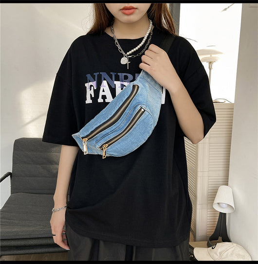 Bolsa de Pecho Denim Estilo Harajuku Japonés y Coreano - Image 15