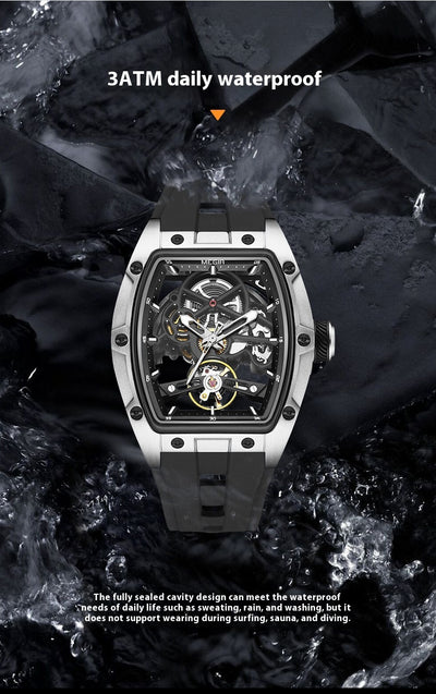 Reloj Mecánico Automático Hueco de Acero Inoxidable para Hombre - Image 12