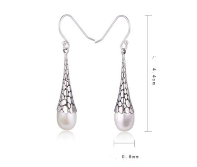 Aretes de Plata 925 Estilo Retro con Colgante Elegante - Image 9