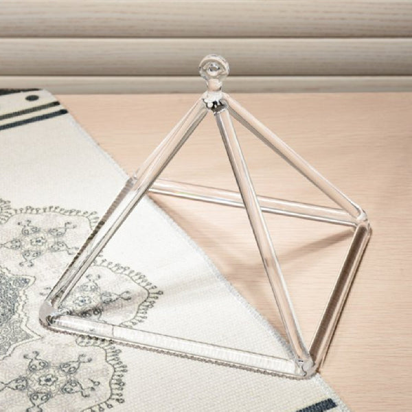 Pirámide de Cuarzo Transparente para Yoga - Atril Musical Profesional de Cuatro Esquinas