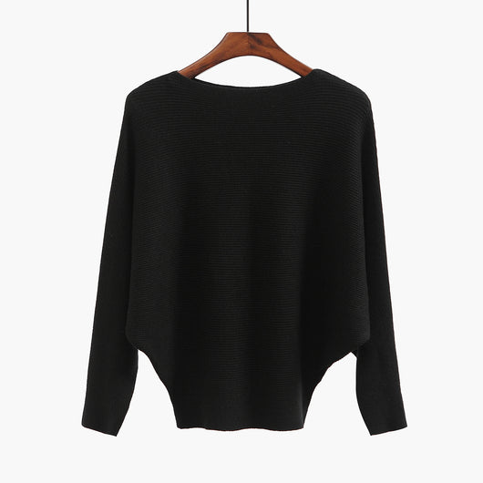 Suéter Tejido Holgado para Mujer - Blusa Cuello Redondo Manga Murciélago - Image 21