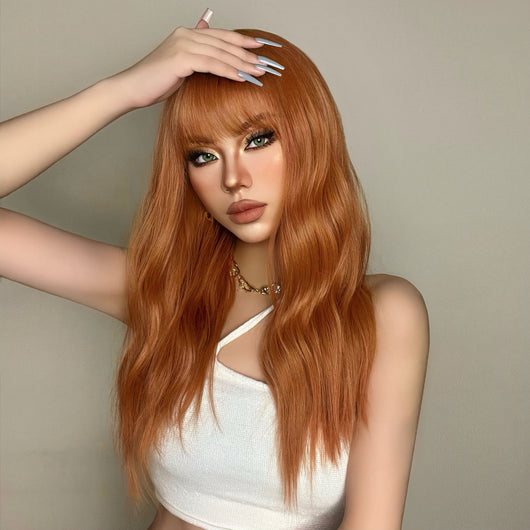 Peluca Larga Naranja para Mujer - Image 8