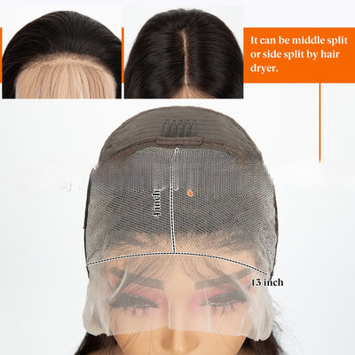 Peluca Frontal de Encaje con Rizos Suaves, Cabello Negro Largo y Voluminoso - Image 5