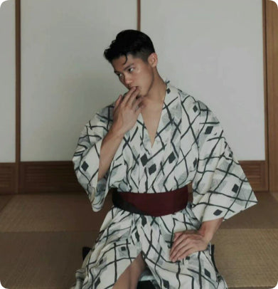 Yukata Japonés de Verano para Hombre - Ropa de Descanso Tradicional - Image 28