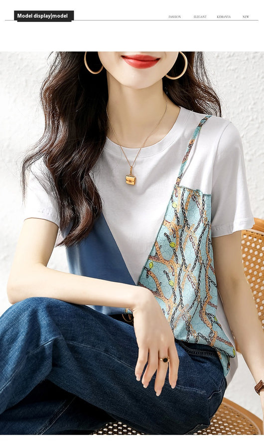 Camiseta Minimalista de Cuello Redondo con Costuras Elegantes - Image 11