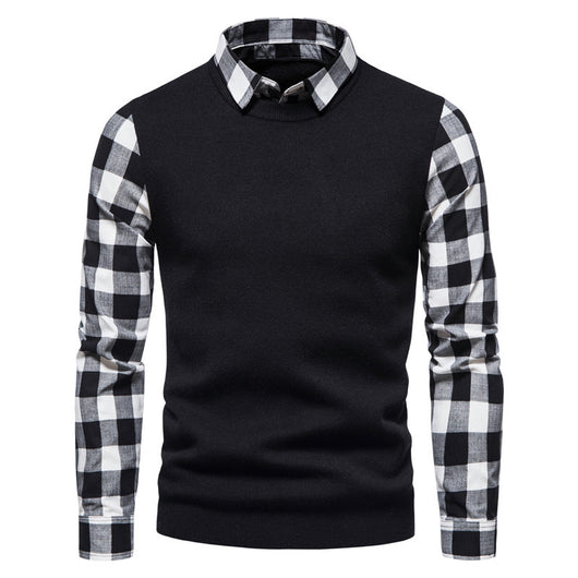 Suéter Tipo Camisa con Solapa - Abrigo Tejido Doble Textura para Hombre Otoño Invierno - Image 7