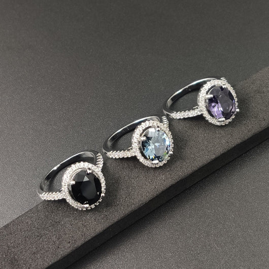 Anillo de Diamantes Zircón Redondo Lujo - Compromiso y Boda - Image 17