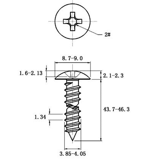Tornillo Autorroscante de Acero Inoxidable Cabeza Ancha Tipo Champiñón - Image 25