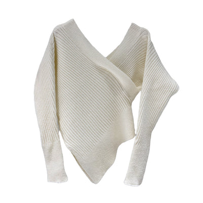 Suéter Mujer Cuello V Cruzado Bajo Irregular - Image 10