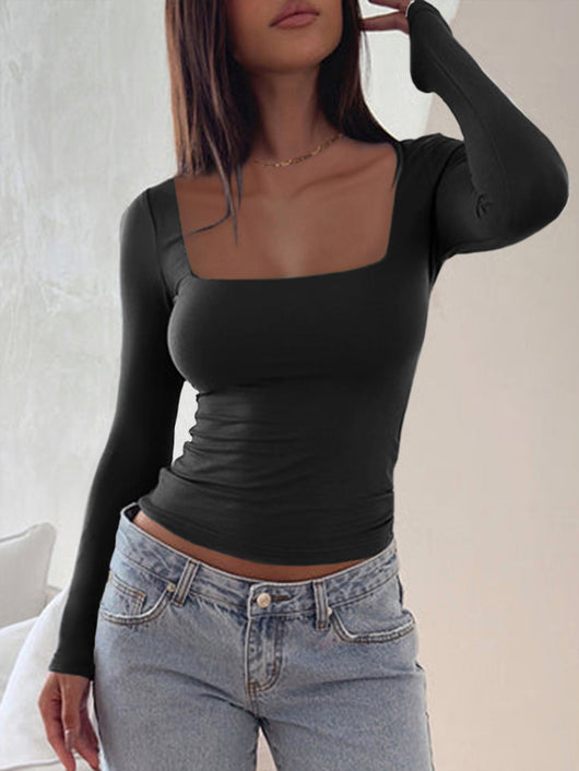 Blusa Manga Larga Entallada para Mujer - Diseño Minimalista - Image 19