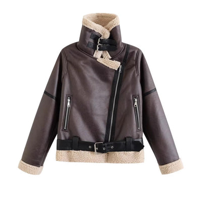 Chaqueta Cropped Estilo Biker para Mujer - Image 2