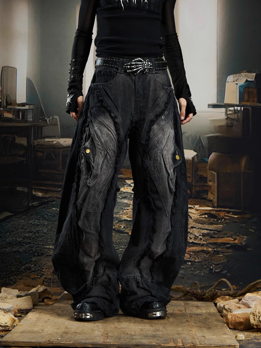 Jeans Holgados Desgastados con Bordes Crudos Estilo Urban - Image 25