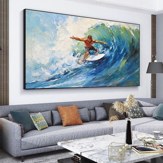 Cuadro Óleo Artesanal Gran Formato - Paisaje Marino con Velero para Sala de Estar - Image 5