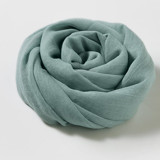 Pañuelo de Algodón y Lino Artístico de Color Sólido para Mujer - Image 2