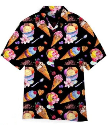 Camisa Estampada Elástica de Fibra de Acetato para Hombre