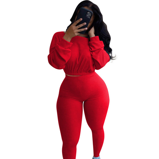 Conjunto Athleisure Acanalado para Mujer - Estilo Otoño - Image 7