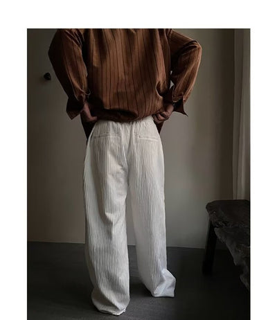 Pantalones Anchos Plisados con Textura para Hombre - Image 10