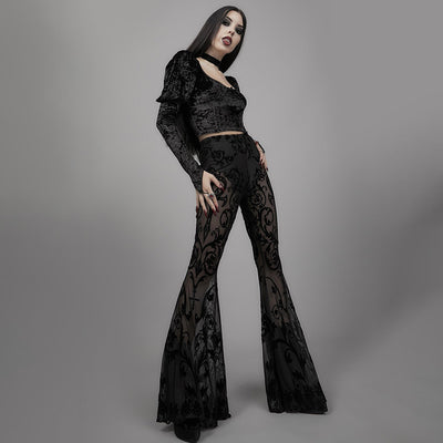 Pantalones Boho Transparentes Acampanados para Mujer - Image 10
