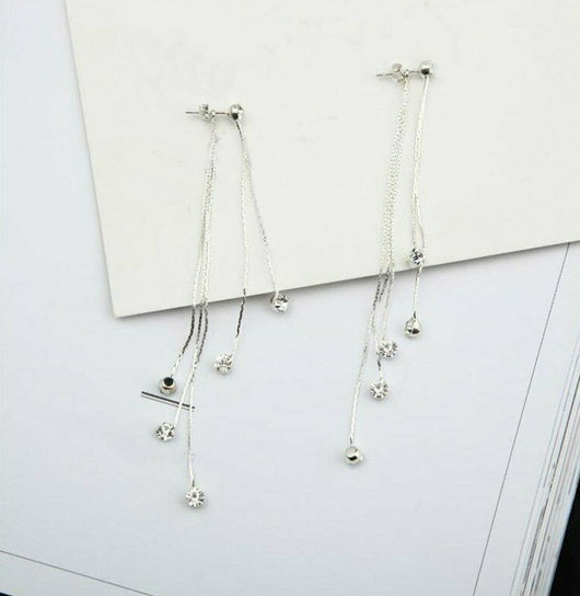 Aretes de Cuentas de la Suerte con Borla - 3 Hilos Delantero y Trasero - Image 7