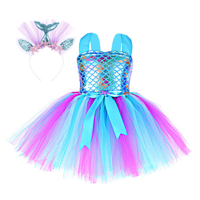 Vestido de Cosplay con Escamas de Pez Iridiscente para Niñas - Image 8