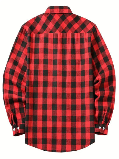 Camisa Cuadriculada Holgada de Polar para Hombre - Image 16