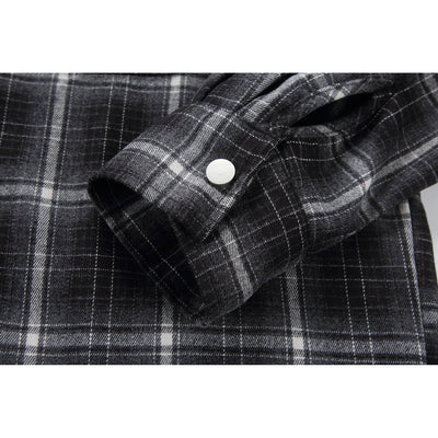 Camisa de Trabajo Cuadros Retro Americana con Capucha para Hombre - Image 3