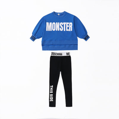 Conjunto Infantil: Suéter Estampado con Letras y Leggings Tejidos - Image 12