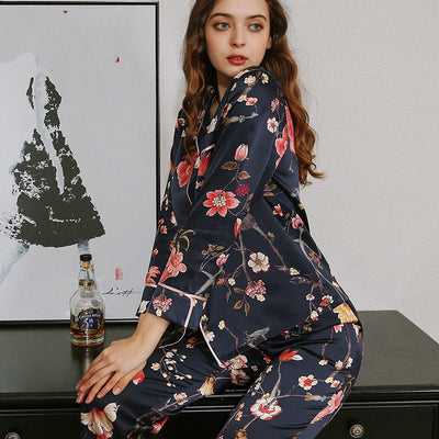 Pijama de Seda para Mujer - Manga Larga Primavera Verano Otoño - Image 11