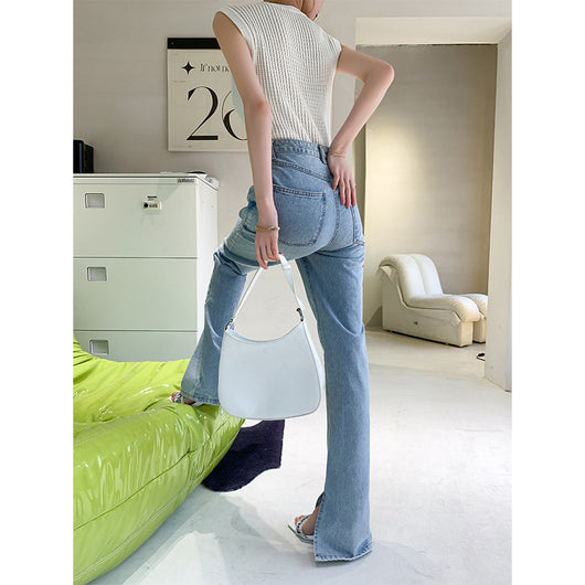 Jeans Slim Cintura Alta con Abertura Lateral - Algodón Premium Estilo Urbano - Image 2
