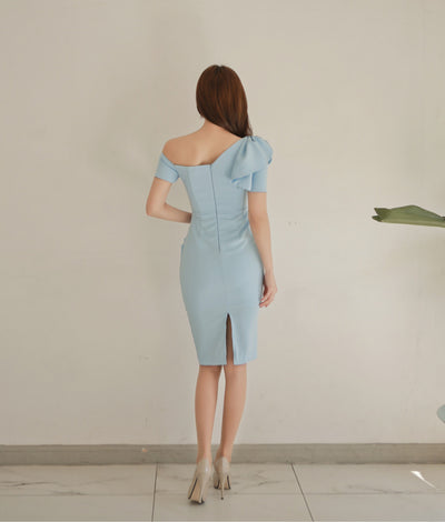 Vestido Hombros Descubiertos con Volantes en Cuello y Cadera - Image 23