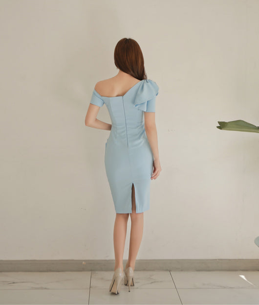 Vestido Hombros Descubiertos con Volantes en Cuello y Cadera - Image 23