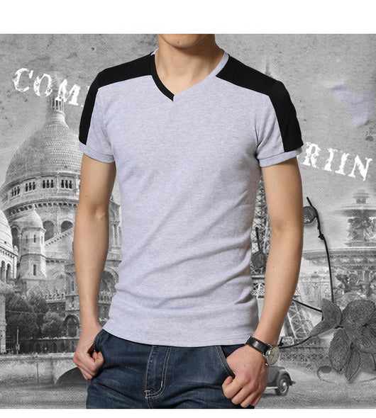Camiseta Manga Corta de Algodón con Costuras Combinadas para Hombre - Image 10