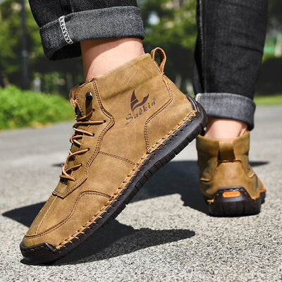 Botas Altas Retro de Cuero - Estilo Casual Urbano - Image 11