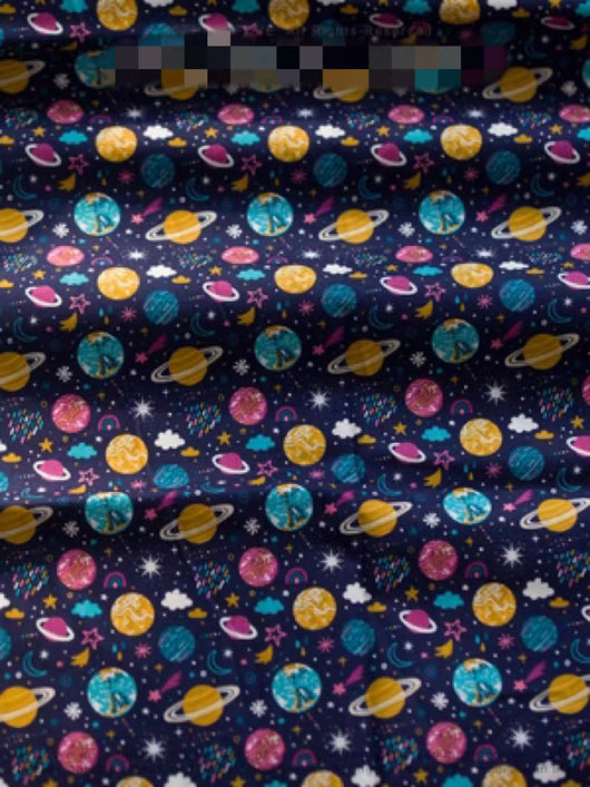 Tela de Algodón Estampada Digitalmente con Diseño Patchwork Universo Artístico Cielo Estrellado - Image 6
