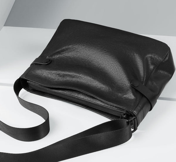 Mochila Crossbody de Cuero Genuino para Hombre - Bolso de Piel Cowhide