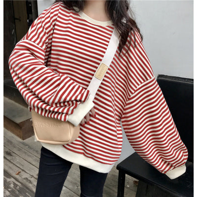 Camisa Oversized a Rayas de Manga Larga Suelta - Image 8