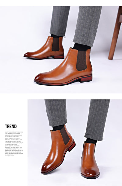 Botas Chelsea para Hombre Otoño Respirables Punta Afilada - Image 9