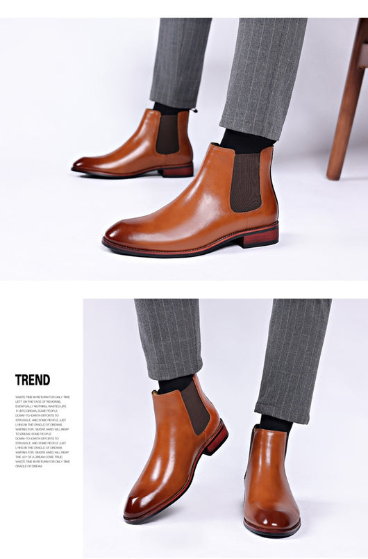 Botas Chelsea para Hombre Otoño Respirables Punta Afilada - Image 9