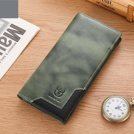 Billetera Bifold de Cuero Engrasado Premium para Hombre - Capacidad Grande