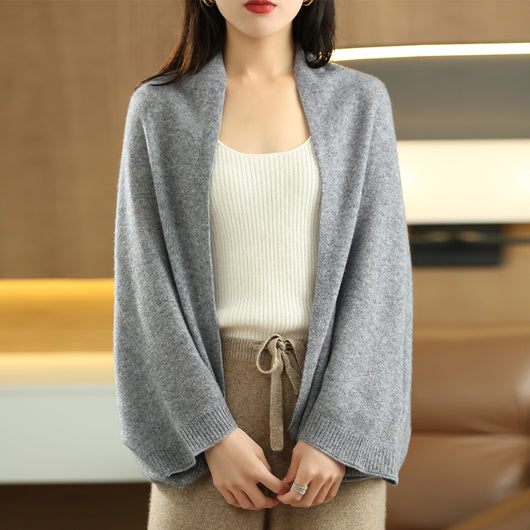 Poncho Tejido Suelto y Minimalista para Mujer - Image 5