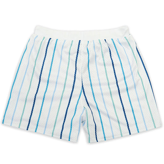 Shorts de Playa Estampado Digital a Rayas Secado Rápido Malla Holgada - Image 8
