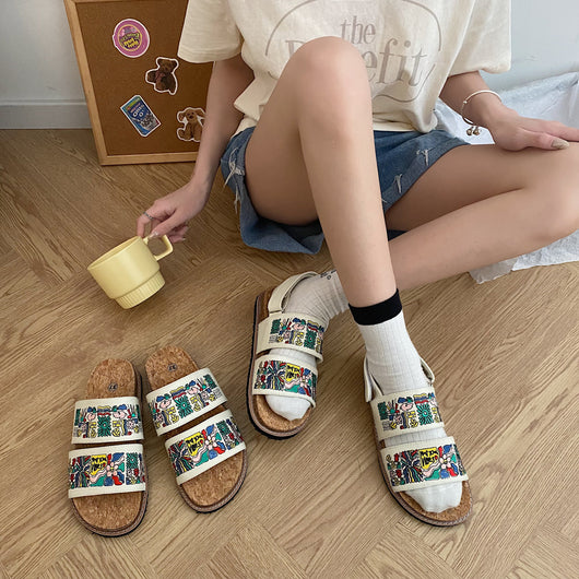 Sandalias Bordadas con Suela de Corcho para Mujer - Image 15