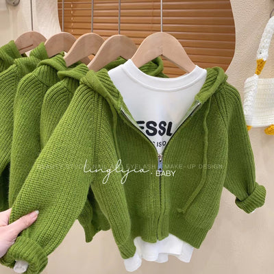 Cardigan Hoodie Infantil Otoño Invierno - Suéter Abrigado para Niños y Niñas - Image 4