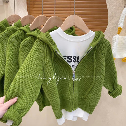 Cardigan Hoodie Infantil Otoño Invierno - Suéter Abrigado para Niños y Niñas - Image 4