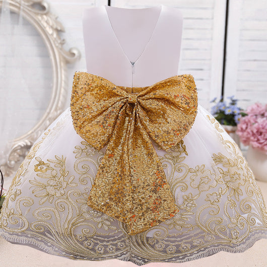 Vestido de Princesa para Niña de Un Año - Diseño Europeo Estampado Elegante - Image 11