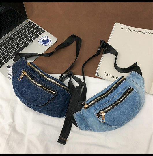 Bolsa de Pecho Denim Estilo Harajuku Japonés y Coreano - Image 10