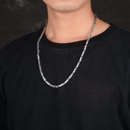 Collar de Plata Esterlina con Cierre Vajra de Seis Mantras Personalizado Estilo Vintage