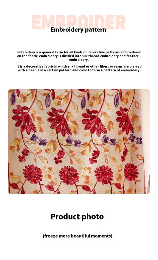 Chal de Cachemira Otoño Invierno con Bordado Floral Étnico Retro Artístico - Image 17
