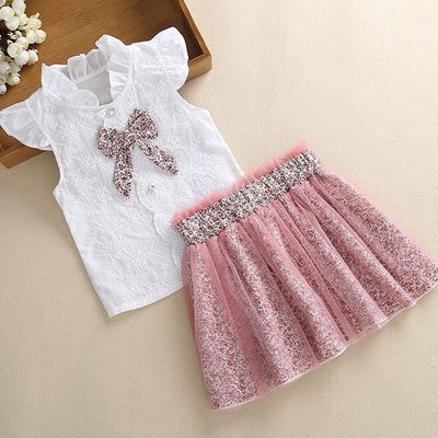 Conjunto de Verano para Niñas con Flores - Blusa Corta y Falda Coordinada - Image 9